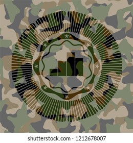 chart icon on camouflaged pattern