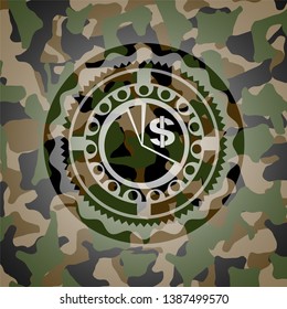 chart icon on camouflaged texture