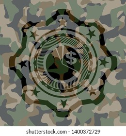 chart icon on camouflaged texture