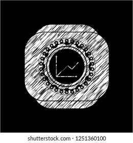 chart icon on chalkboard