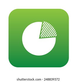 Chart icon on green button,clean vector