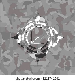 chart icon on grey camo pattern