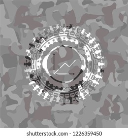 chart icon on grey camo pattern