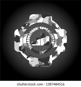 chart icon on grey camo texture