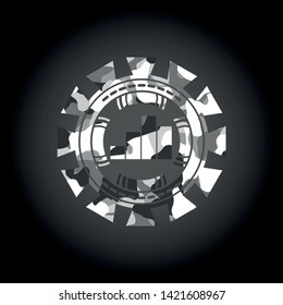 chart icon on grey camo pattern