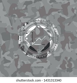 chart icon on grey camo pattern