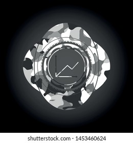 chart icon on grey camo texture