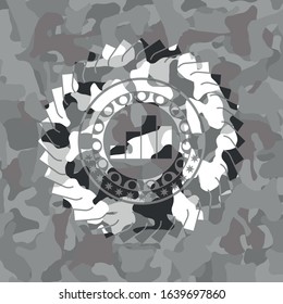 chart icon on grey camo texture