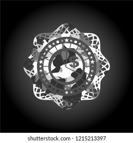 chart icon on grey camouflage pattern