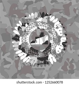 chart icon on grey camouflage pattern