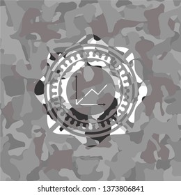 chart icon on grey camouflage pattern
