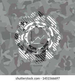 chart icon on grey camouflage pattern