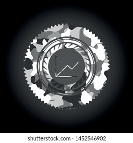 chart icon on grey camouflage pattern