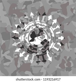 chart icon on grey camouflaged pattern
