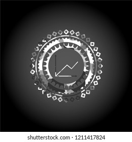 chart icon on grey camouflaged pattern