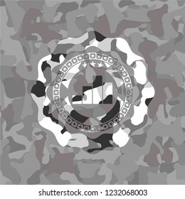 chart icon on grey camouflaged pattern