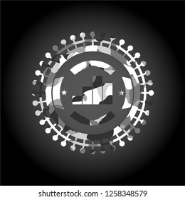 chart icon on grey camouflaged texture
