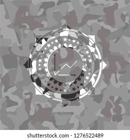 chart icon on grey camouflaged texture