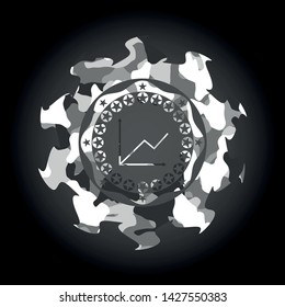 chart icon on grey camouflaged pattern