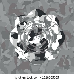 chart icon on grey camouflaged texture