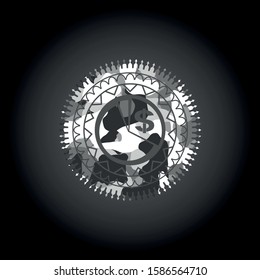 chart icon on grey camouflaged pattern