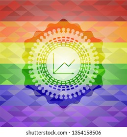 chart icon on mosaic background with the colors of the LGBT flag