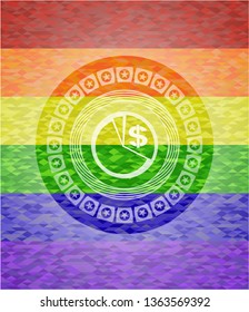 chart icon on mosaic background with the colors of the LGBT flag