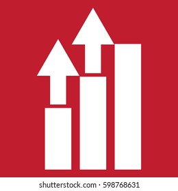 Chart icon on red background
