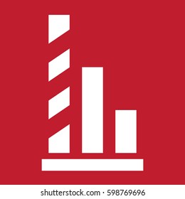 Chart icon on red background