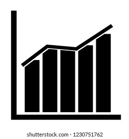 chart icon on transparent background. chart sign. flat style. trend up graph icon for your web site design, logo, app, UI. graph icon symbol. 