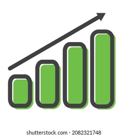 Chart icon on white background.