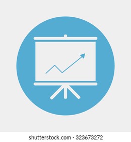 chart icon on the white background. Vector illustration.