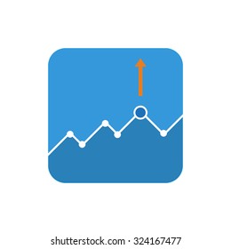 chart icon on the white background. Vector illustration.