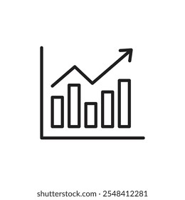 Chart icon outline set sign