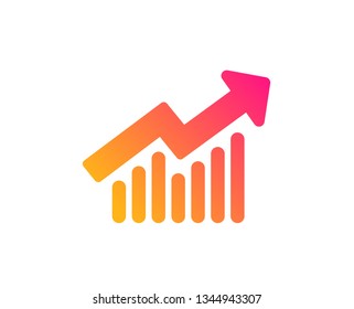 Chart icon. Report graph or Sales growth sign. Analysis and Statistics data symbol. Classic flat style. Gradient demand curve icon. Vector