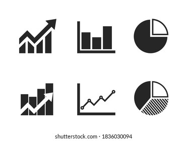 chart icon set. business analytics, pie chart and growth trend symbol. infographic element and sign for web design
