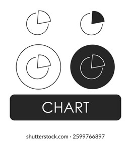 Chart icon set demonstrating business analytics, financial reports, market data visualization, statistical diagrams, and corporate strategy