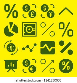 chart icon set. With exchange, exchange and percentage  vector icons for graphic design and web