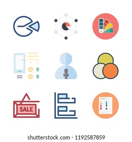 chart icon set. vector set about diagram id, analytics, bar chart and pantone icons set.