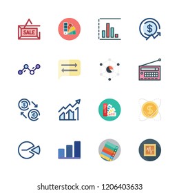 chart icon set. vector set about pie chart, pantone, cardiogram and profits icons set.