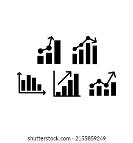 Chart Up Icon Set Vector Symbol Design Illustration