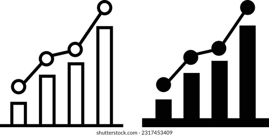 Chart icon sheet, simple trendy flat style line and solid Isolated vector illustration on white background. For apps, logo, websites, symbol , UI, UX, graphic and web design. EPS 10.