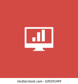 chart icon. sign design. red background