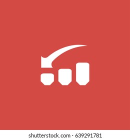 chart icon. sign design. red background