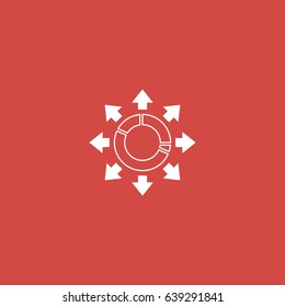 chart icon. sign design. red background