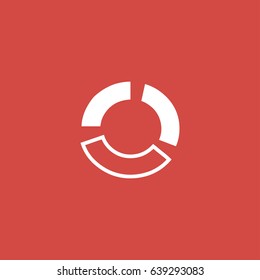 chart icon. sign design. red background