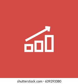 chart icon. sign design. red background