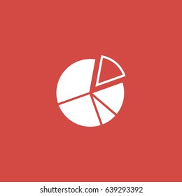 chart icon. sign design. red background