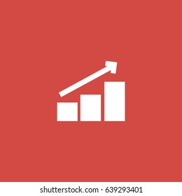chart icon. sign design. red background