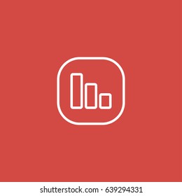 chart icon. sign design. red background